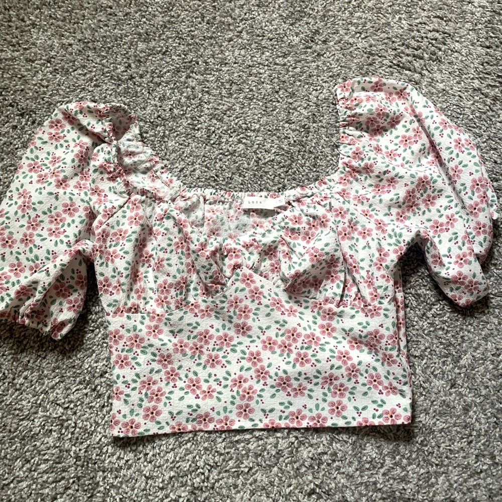 boutique babydoll crop blouse